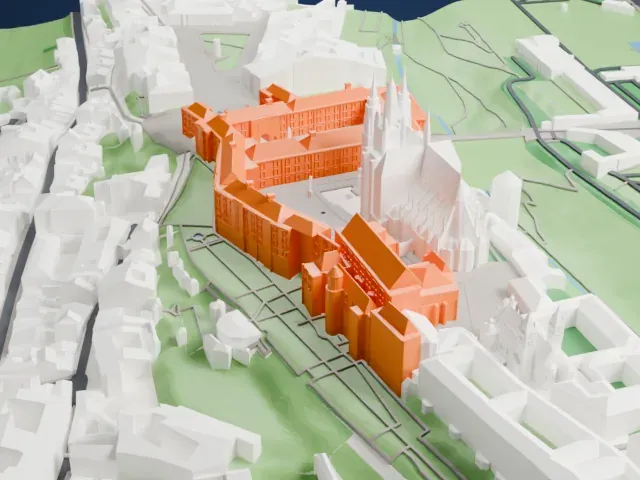 Prague Castle model, East view