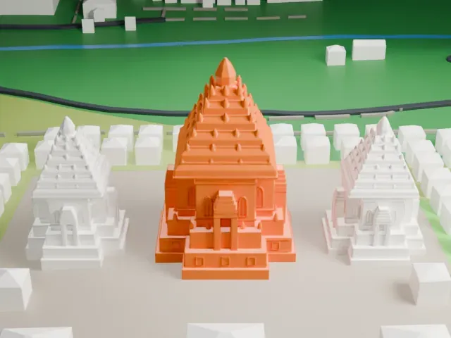 Prambanan model, East view