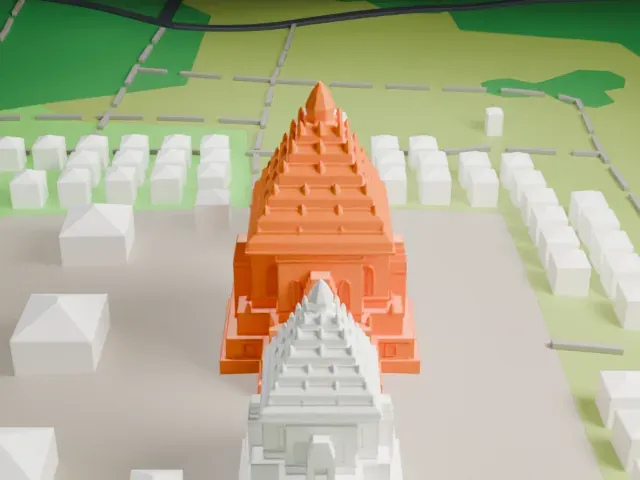 Prambanan model, North view