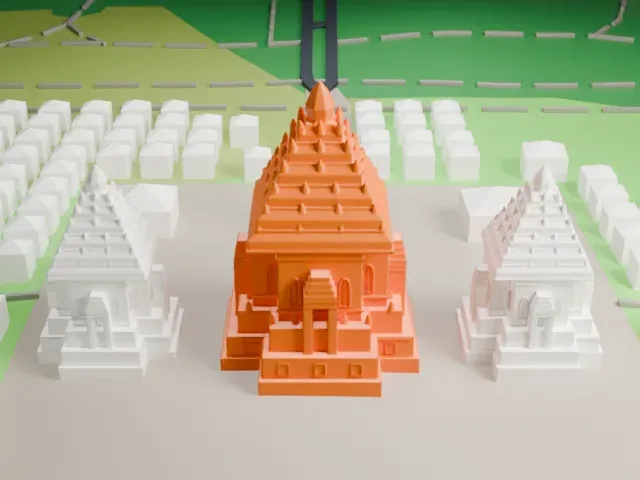 Prambanan model, West view