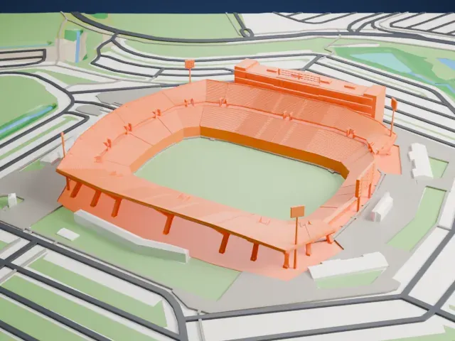 Pratt & Whitney Stadium at Rentschler Field model, North view