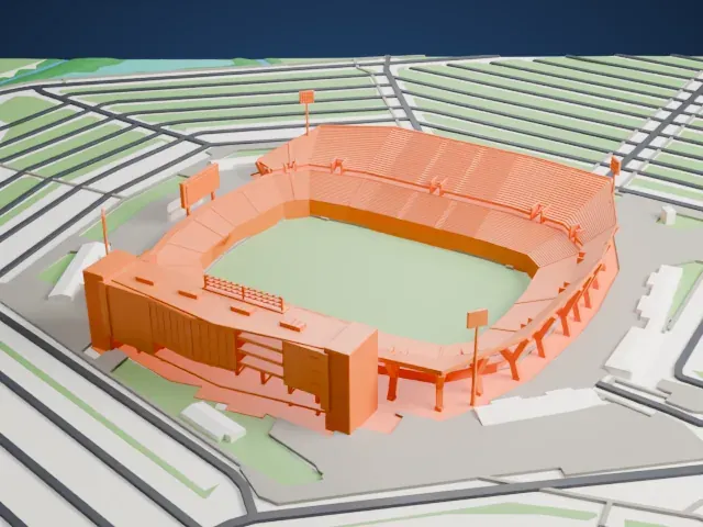 Pratt & Whitney Stadium at Rentschler Field model, South view