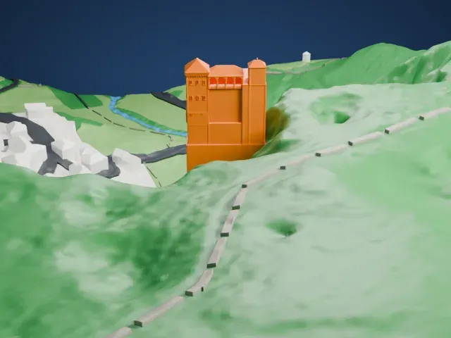 Predjama Castle model, North view