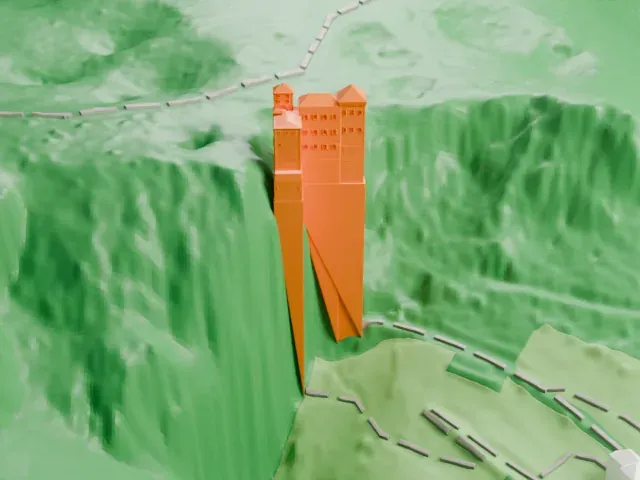 Predjama Castle model, South view