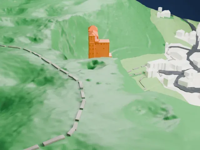 Predjama Castle model, West view