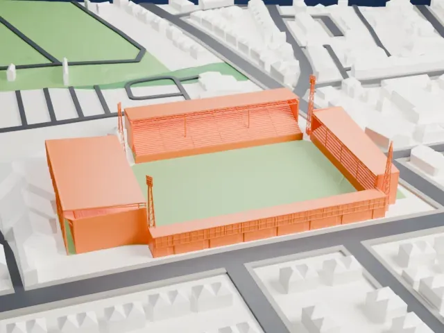 Prenton Park model, East view