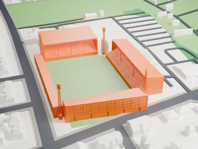 Prenton Park model, North view