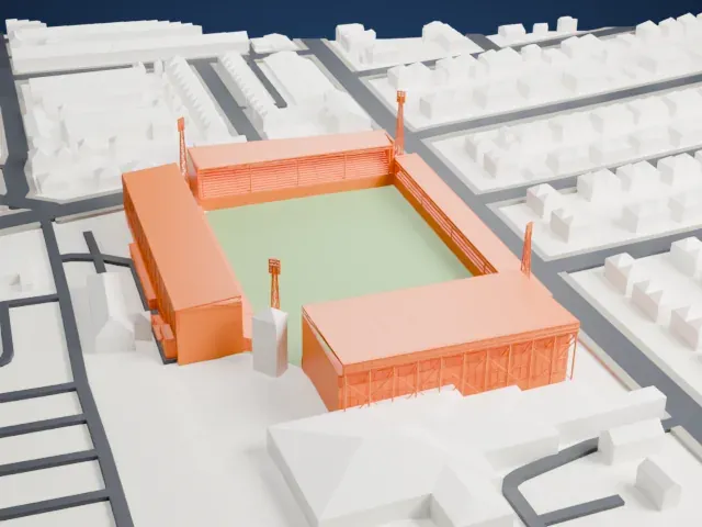 Prenton Park model, South view