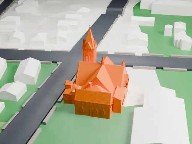 Presbyterian Church at Bound Brook model, North view
