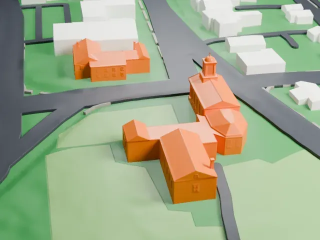 Presbyterian Church in Basking Ridge model, North view