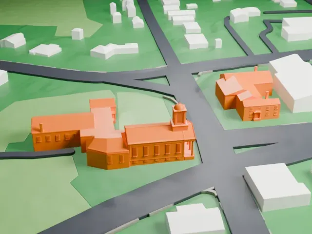 Presbyterian Church in Basking Ridge model, West view
