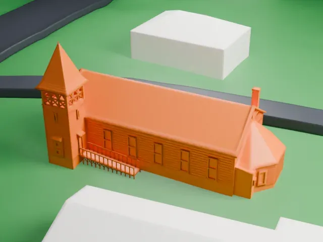 Presbyterian Church of Norwood model, East view