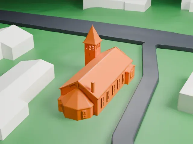 Presbyterian Church of Norwood model, North view