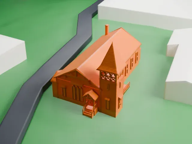 Presbyterian Church of Norwood model, South view