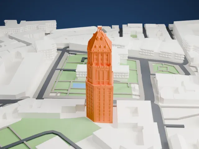 Price Building model, South view