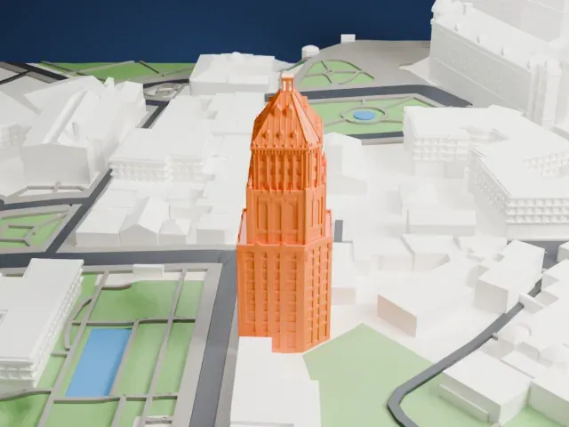 Price Building model, West view