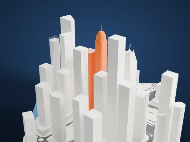 Princess Tower model, East view