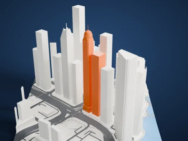 Princess Tower model, West view