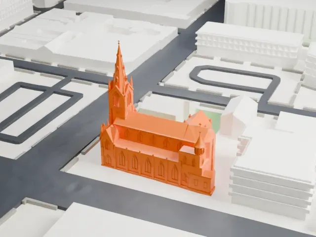 Pro-Cathedral of Saint Patrick in Newark model, North view