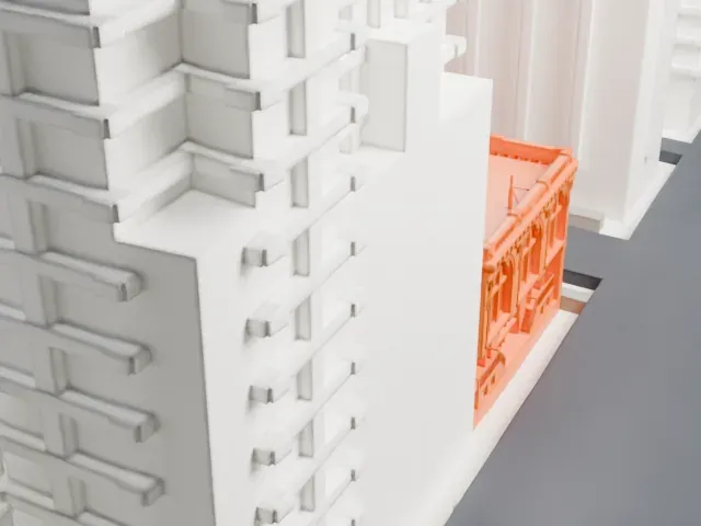 Public Bath No. 7 model, North view