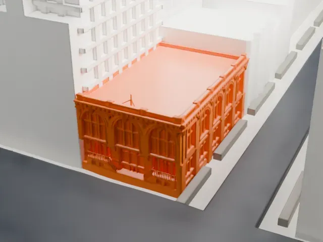 Public Bath No. 7 model, West view