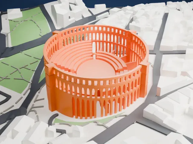 Pula Arena model, South view