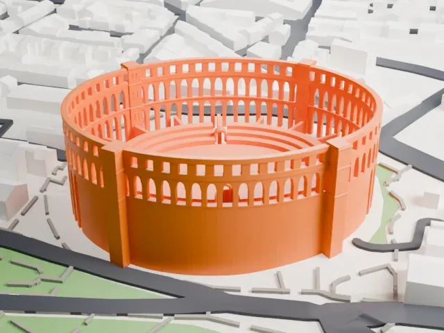 Pula Arena model, West view