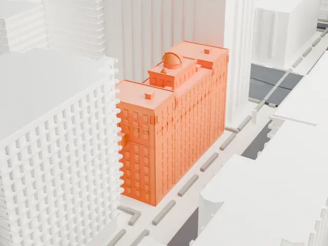 Pupin Hall model, East view