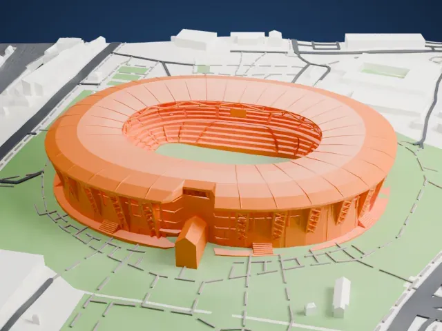 Puskás Aréna model, East view