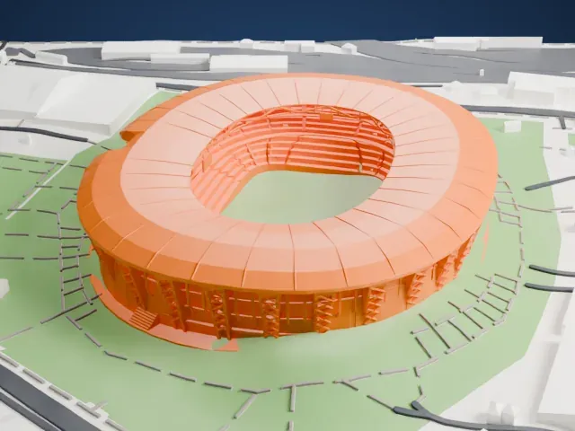 Puskás Aréna model, North view
