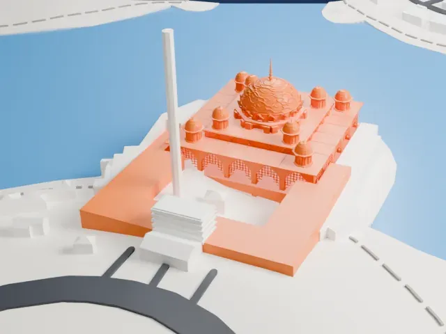 Putra Mosque model, East view