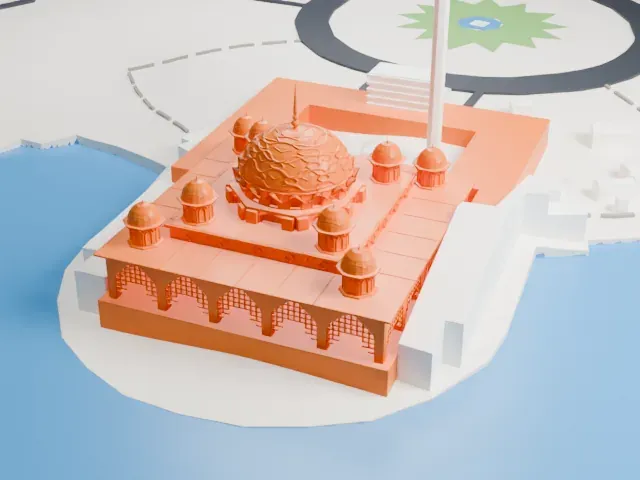 Putra Mosque model, West view