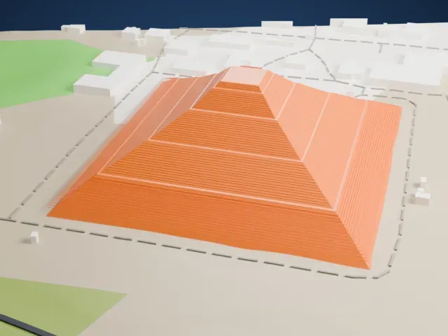 Pyramid of the Sun model, East view