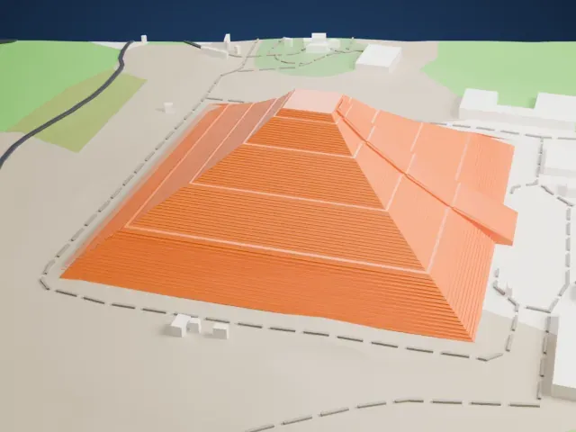 Pyramid of the Sun model, North view