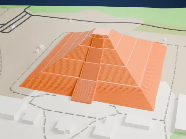 Pyramid of the Sun model, West view