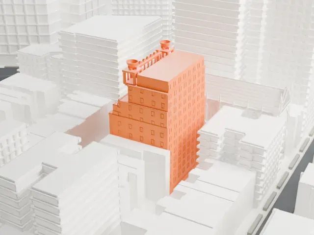 Pythian Temple model, East view