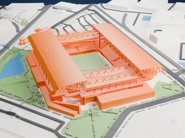 Q2 Stadium model, North view