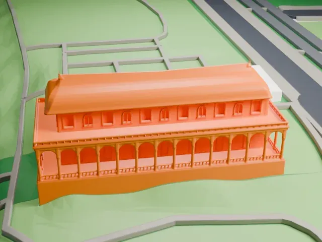 Queen Anne's Summer Palace model, East view
