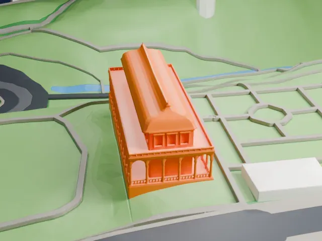 Queen Anne's Summer Palace model, North view