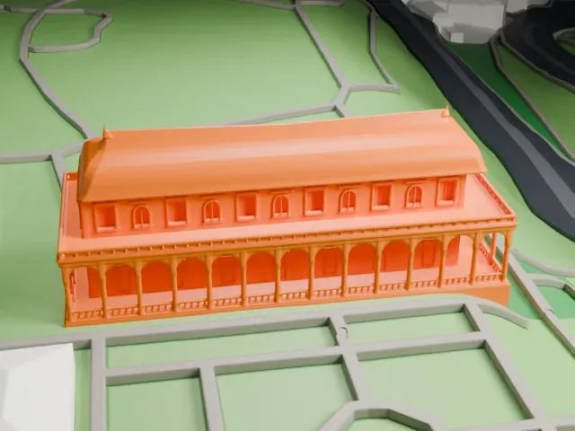 Queen Anne's Summer Palace model, West view