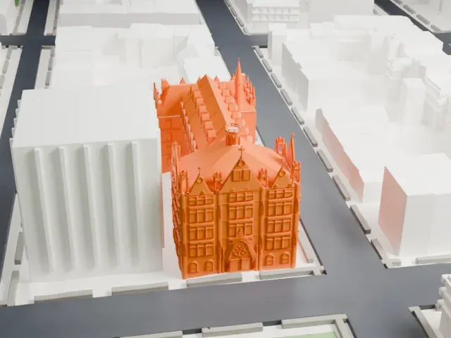 Queen of All Saints Church, Brooklyn model, South view