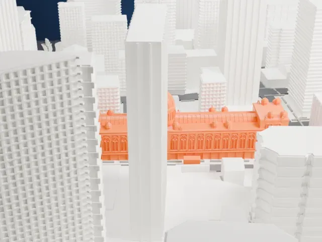 Queen Victoria Building model, East view