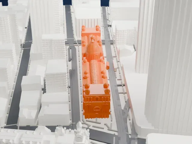 Queen Victoria Building model, South view