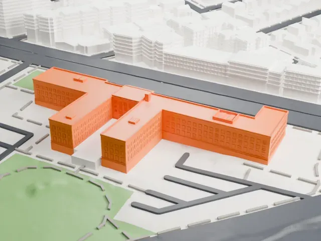 Queens Borough Hall model, North view