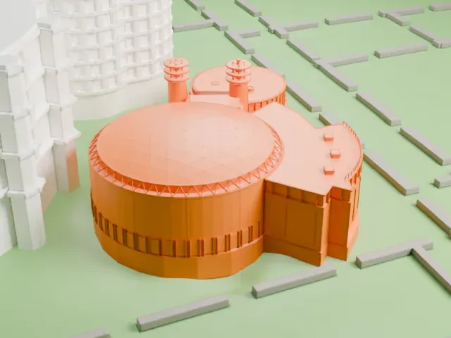 Queens Theatre model, East view