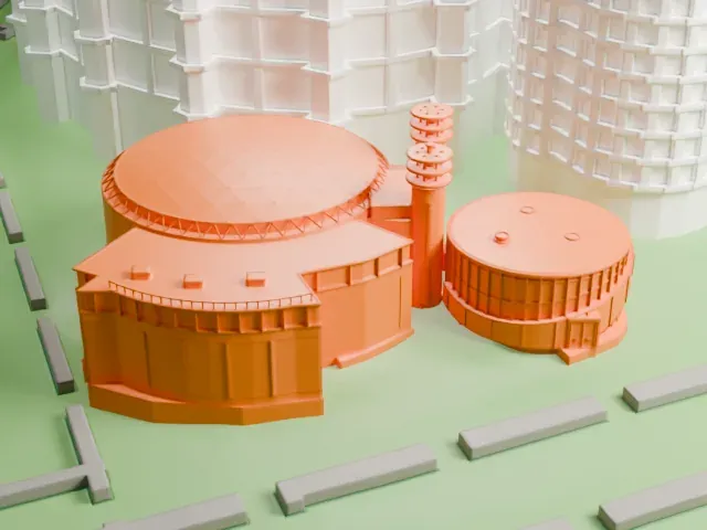 Queens Theatre model, North view