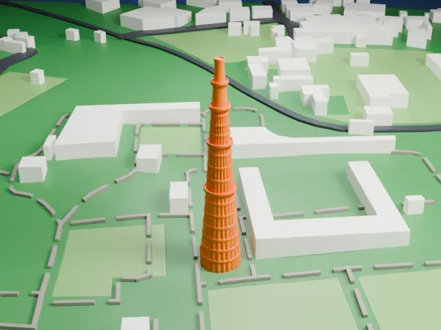 Qutb Minar model, East view