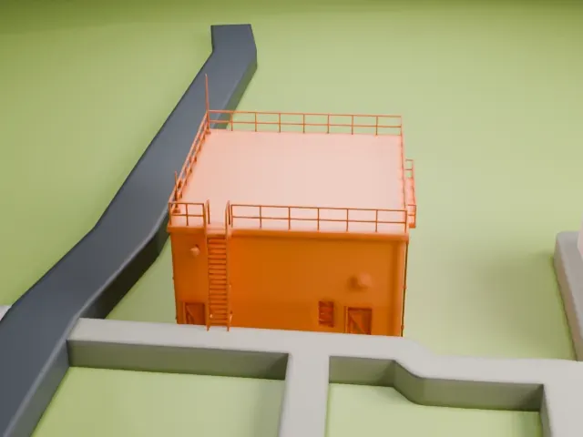 RAF Elvington control tower model, East view