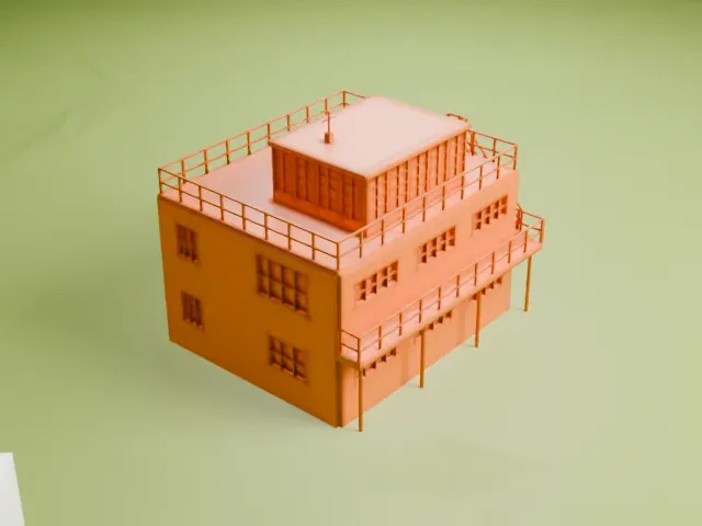 RAF Rougham control tower model, East view