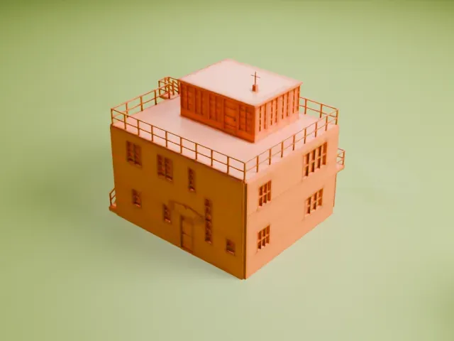 RAF Rougham control tower model, South view